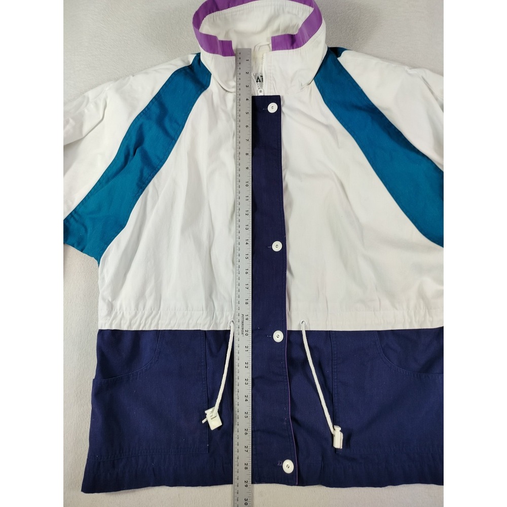 Vintage AT EASE Jacket Mens Large Multicolor Colorblock Windbreaker 80s‎ Retro - Picture 13 of 15